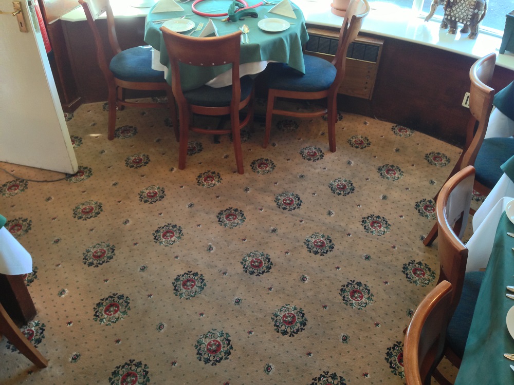 restaurant carpet before cleaning