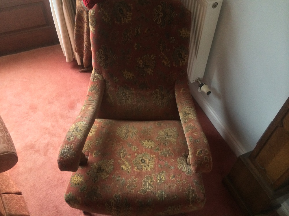 wool chair before cleaning