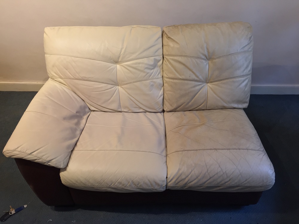 leather upholstery arm section cleaning during