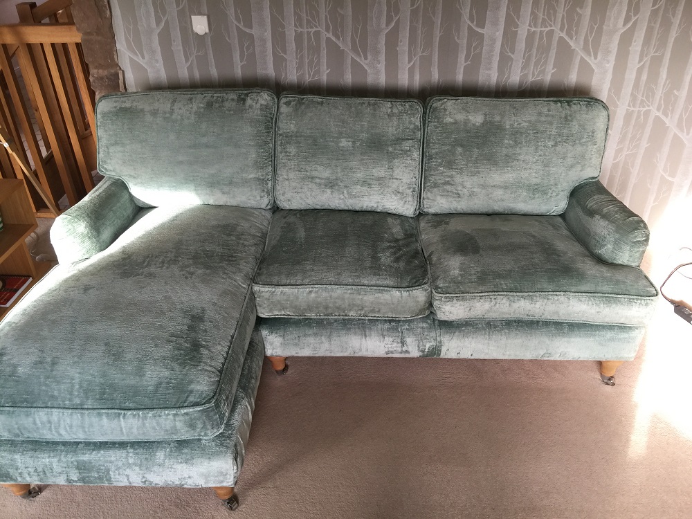 viscose chenille sofa after cleaning