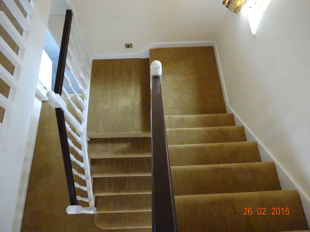 Stair carpet after cleaning