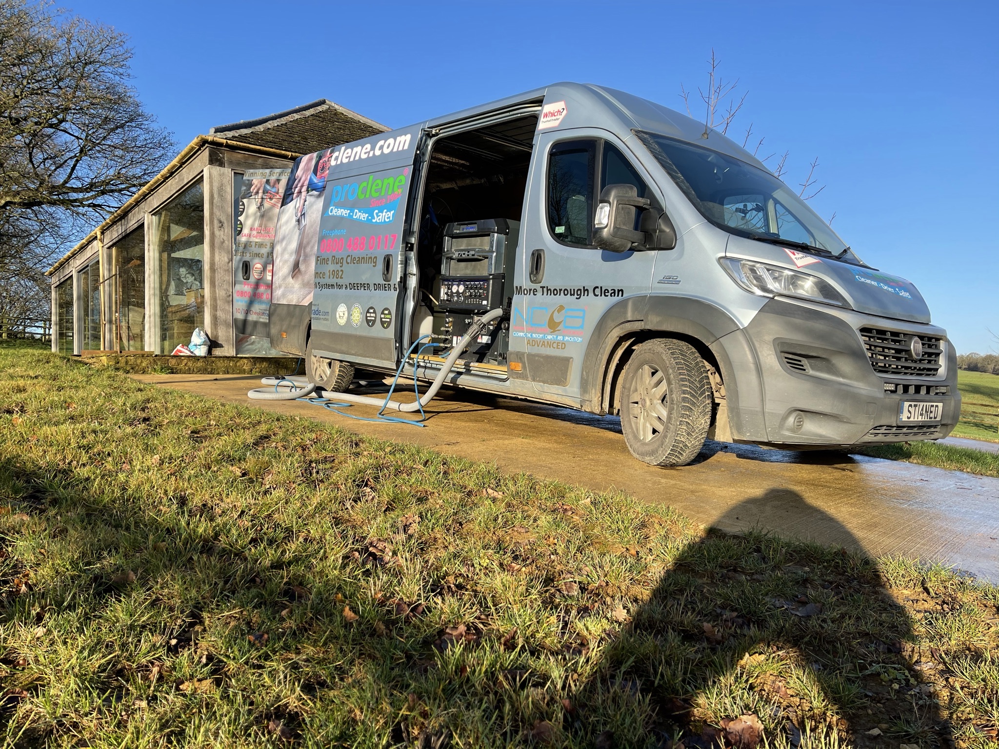 Everest 870hp inside Proclene van outside clients