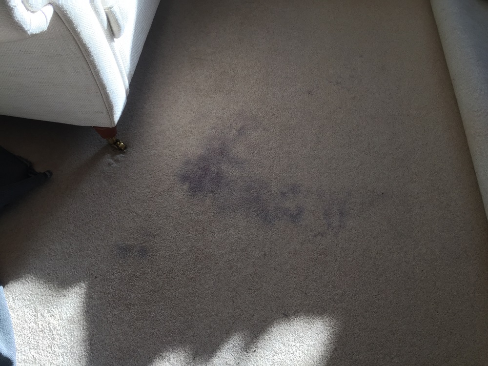 red wine stain on carpet